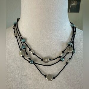 NWT Bello Uno Multi-strand Turquoise & Recycled Metal Necklace ✨🖤✨